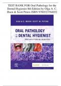 TEST BANK FOR Oral Pathology for the Dental Hygienist 8th Edition by Olga A. C. Ibsen & Scott Peters| ISBN 9780323764032 | Latest Version A+