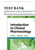 TEST BANK FOR INTRODUCTION TO CLINICAL PHARMACOLOGY 10TH EDITION By Constance Visovsky, Cheryl Zambroski, Shirley Hosler All Chapters Complete Guide Latest 