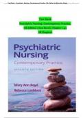 Test Bank - Psychiatric Nursing: Contemporary Practice, 7th Edition (Ann Boyd, 2022), Chapter 1-43 | All Chapters