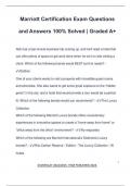 Marriott Certification Exam Questions and Answers 100% Solved | Graded A+