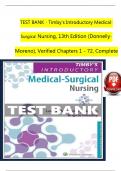 TEST BANK For Timby's Introductory Medical-Surgical Nursing, 13th Edition by Donnelly-Moreno, Verified Chapters 1 - 72, [Updated Version 2024]