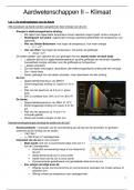 Samenvatting Aardwetenschappen II partim klimaat