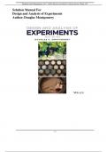 Solution Manual For Design and Analysis of Experiments  Author: Douglas Montgomery, 10th Edition 