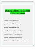 TOEFL Practice Test with correct answers