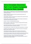 Intro Christian Doctrine - Part 1 & 2 Exam Complete Solutions New Update