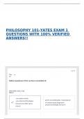 PHILOSOPHY 101-YATES EXAM 1 QUESTIONS WITH 100% VERIFIED ANSWERS!!