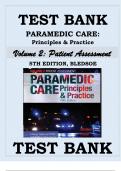 Paramedic Care Principles and Practice 5th Edition Volume 2 ALL CHAPTERS Test Bank paramedic care: principles practice 5e (bledsoe) volume patient assessment