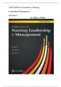 Test Bank Essentials of Nursing Leadership & Management 8th Edition Sally A. Weiss | Latest Update 2025.