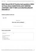 2024 Recent BCAT Practice test questions |2024 ACTUAL EXAM QUESTIONS AND VERIFIED ANSWERS /GET IT 100% ACCURATE|ALREADY GRADED A+