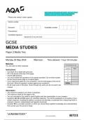  2024 AQA GCSE MEDIA STUDIES   8572/2 Paper 2 Media Two. Question Paper with Merged Marking Scheme. June 2024 APPROVED