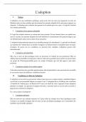 L'adoption (droit de la famille) syllabus 1 BA1