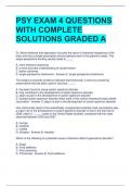 PSY EXAM 4 QUESTIONS WITH COMPLETE SOLUTIONS GRADED A 