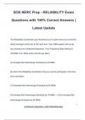 SOS NERC Prep - RELIABILITY Exam Questions with 100% Correct Answers | Latest Update