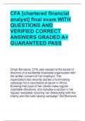 CFA [chartered financial analyst] final exam WITH QUESTIONS AND VERIFIED CORRECT ANSWERS GRADED A+ GUARANTEED PASS