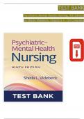 TEST BANK - Psychiatric Mental Health Nursing, 9th Edition by Sheila Videbeck ISBN: 9781975184773, All 24 Chapters Covered, Verified Latest Edition