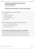 Samenvatting Klinische psychologie 1 -  Klinische psychologie 1a (PB2002)