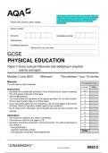  2024 AQA GCSE PHYSICAL EDUCATION  8582/2: Paper 2 Socio-cultural influences and wellbeing in physical activity and sport. Question Paper with Merged Marking Scheme. June 2024 APPROVED 