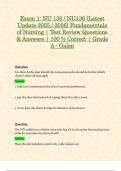 Exam 1: NU 136 / NU136 (Latest Update 2025 / 2026) Fundamentals of Nursing | Test Review Questions & Answers | 100 % Correct | Grade A - Galen