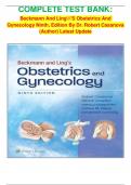 COMPLETE TEST BANK: Beckmann And Ling'S Obstetrics And Gynecology Ninth, Edition By Dr. Robert Casanova (Author) Latest Update