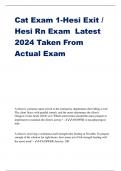 Cat Exam 1-Hesi Exit / Hesi Rn Exam Latest 2024 Taken From Actual Exam