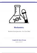 Biochemistry-RANDOM EXAM QUESTIONS: test your mind