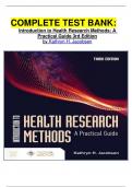 COMPLETE TEST BANK: Introduction to Health Research Methods: A Practical Guide 3rd Edition by Kathryn H. Jacobsen Latest Update. 	 