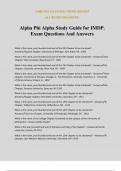 Alpha Phi Alpha Study Guide for IMDP. Exam Questions And Answers