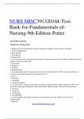 NURS MISC Test Bank for Fundamentals of Nursing 9th Edition Potter