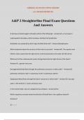 A&P 2 Straighterline Final Exam Questions And Answers