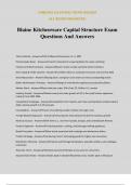 Blaine Kitchenware Capital Structure Exam Questions And Answers