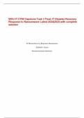 WGU IT C769 Capstone Task 3 Final: IT Disaster Recovery Response to Ransomware Latest 2024|2025 with complete solution