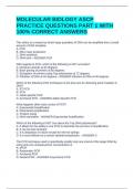 MOLECULAR BIOLOGY ASCP PRACTICE QUESTIONS PART 1 WITH 100% CORRECT ANSWERS