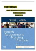 TEST BANK For Health Assessment for Nursing Practice, 7th Edition by Wilson, All Chapters 1 - 24, Complete Newest Version ISBN:9780323661195