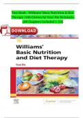 Test Bank - Williams' Basic Nutrition & Diet Therapy 16th Edition by Staci Nix McIntosh, (All Chapters Included 1-23) Complete 9780323653763 Newest Version 