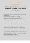 California State Contractors License Law and Business Test Study Guide Questions And Answers