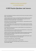 CCHT Practice Questions And Answers