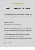 CCRN EXAM Questions And Answers