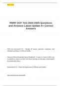 RNRF DCF Test 2024-2025 Questions and Answers Latest Update A+ Correct Answers