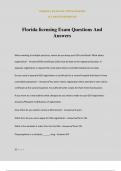 Florida licensing Exam Questions And Answers