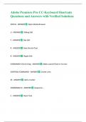 Adobe Premiere Pro CC-Keyboard Shortcuts Questions and Answers with Verified Solutions