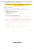 Straighterline BIO202L Lab 13 The Respiratory System Completed Worksheet with all lab photos (Latest Version August 2024)