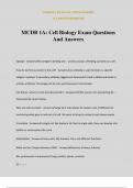 MCDB 1A: Cell Biology Exam Questions And Answers