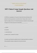 MFT Clinical Comps Sample Questions And Answers