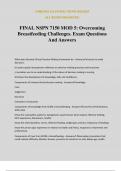 FINAL NSPN 7150 MOD 5: Overcoming Breastfeeding Challenges. Exam Questions And Answers