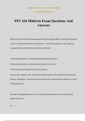 PSY 424 Midterm Exam Questions And Answers