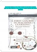 SOLUTIONS MANUAL FOR A FIRST COURSE IN MACHINE LEARNING (2ND EDITION) EXERCISE & SOLUTIONS BY SIMON ROGERS AND MARK GIROLAMI