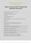 Queen's University PSYC 203 final Exam Questions And Answers