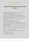 Queens U Psych Final Exam Questions And Answers