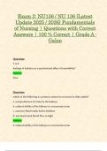 Exam 2: NU136 / NU 136 (Latest Update 2025 / 2026) Fundamentals of Nursing | Questions with Correct Answers | 100 % Correct | Grade A - Galen