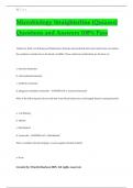 Microbiology Straighterline (Quizzes) Questions and Answers 100% Pass